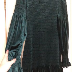Dark Emerald Green velvet Gianni Bini mini dress